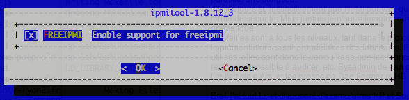 On active l'option "FREEIPMI" dans la configuration, et c'est parti.