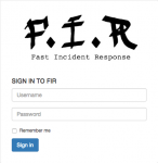 FIR login screen